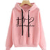 Heart Print Hoodie Sweatshirt Pullover Tops Women Long Sleeve Sports Clothes Douson Odeh