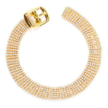 Simple Summer Beach Full Diamond Buckle Anklet