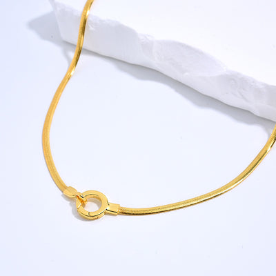 Fashion Retro Thin Flat Snake Bone Necklace