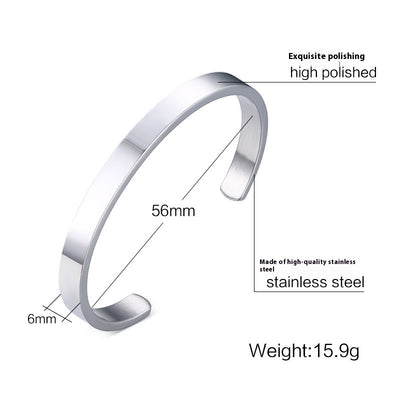 Stainless Steel Glossy Bracelet With Drill