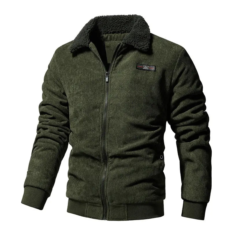 Corduroy Jacket Padded Lapel Coat Men Douson Odeh