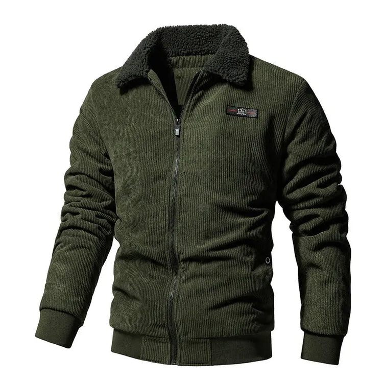 Corduroy Jacket Padded Lapel Coat Men Douson Odeh
