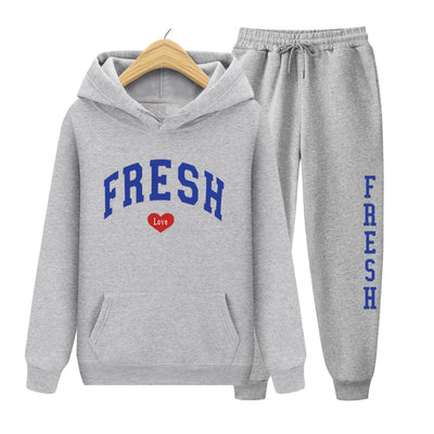 Fashion Printed Sports Sweater Warm Hoodie Casual Suit