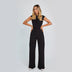 Fashion Elegant Long Sleeveless Jumpsuit Summer V-neck Casual Wide Leg Long Overalls Clothing For Women Douson Odeh