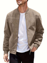 Men's Casual Plus Size Suede Zipper Men's Jacket