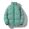 Down Cotton-padded Clothes Chessboard Stand Collar Men Thick Warm Jacket