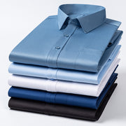 Fashion High Elastic Ice Silk Men's Short Sleeve Shirt