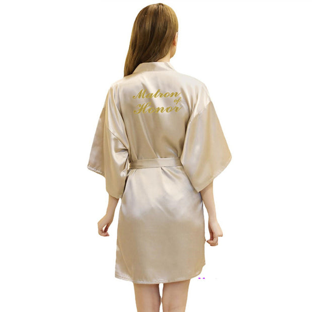 Married Bridesmaid Satin Silk Cardigan Gown