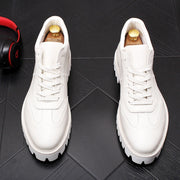 All-match Casual Leather Shoes, Personalized Pointed Shoes, High-top Sneakers