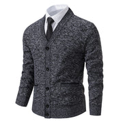 Casual Fleece-lined Cardigan Long Sleeve Youth Stand Collar Sweater Men's Cardigan Coat