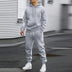 Men's Casual Sports Suit Solid Color Hoodie With Gridles Pants Douson Odeh