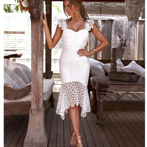 Water-soluble crocheted gown