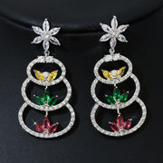 Women's Fashion Zircon Necklace Earrings Set