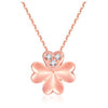 18K gold necklace lucky clover Rose Gold Diamond Pendant gold color custom female bone chain shop