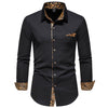 Men's Shirt Color Matching Long Sleeve Clothing