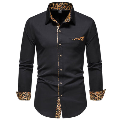 Men's Shirt Color Matching Long Sleeve Clothing