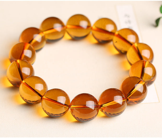 Female Kumquat Yellow Pixiu Natural Crystal Bracelet For Men And Women