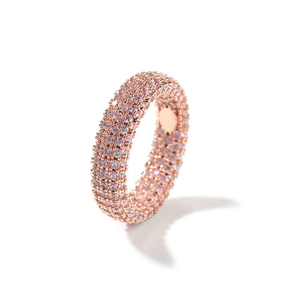 Copper Inlaid Zircon Full Diamond Ring Personality Simple Men