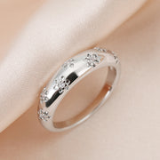 Affordable Luxury Fashion Copper Inlaid Zircon Flower Ring