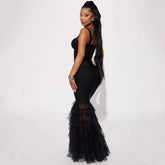 Mesh Lace Bandage Dress Women