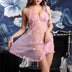Hot Sale Fashion Flower Print Nightwear Costume Porno Sexy Women Lace Lingerie Transparent Underwear Exotic Babydoll Sleepwear Douson Odeh