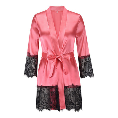 Pajama dress long-sleeved lace gown