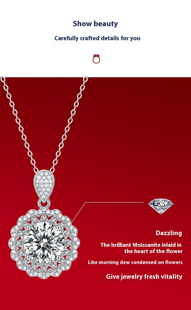 S925 Silver Necklace Dreamlike Pendant Moissanite