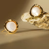 White Moonlight Mother-of-Pearl Niche Design Advanced Versatile Silver Earrings