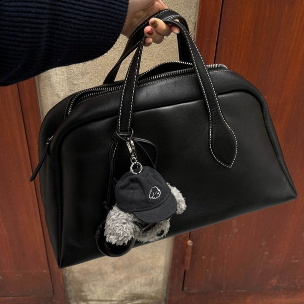 Gray Plush Doll Cute Cartoon Sunglasses Puppy Toy Bag Package Pendant