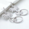 Steel needle copper inlaid AAA zircon earrings