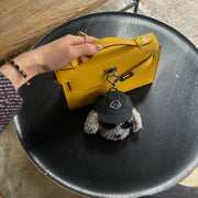 Gray Plush Doll Cute Cartoon Sunglasses Puppy Toy Bag Package Pendant