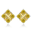 Korean Style S925 Pt950 Gold Plated Geometric Moissanite Stud Earrings