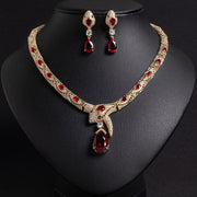 Personalized Fashion Zircon Snake Necklace Earrings Suit