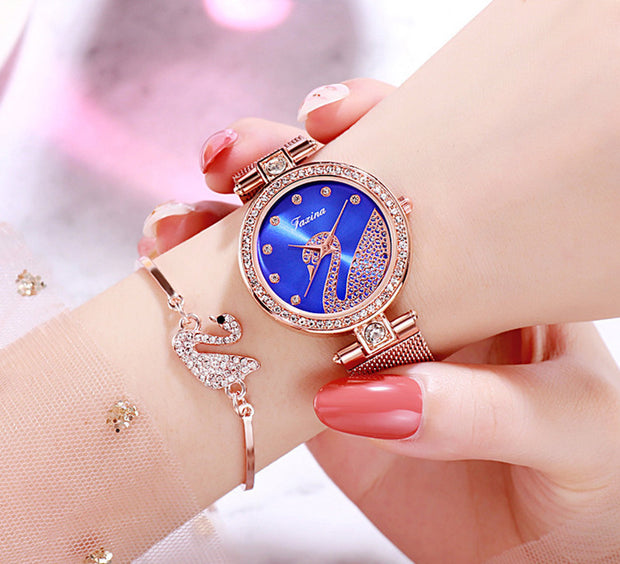 Fashion bracelet necklace ring ladies watch set