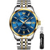 OLEVS Blue Dial Watches for Men Business Diamond Analog Easy Read Men Wrist Watch Waterproof Luminous Calendar Dress Male Wacthes Douson Odeh