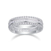 Square Diamond Arrangement, Double Array Diamonds, Luxury Fashion Moissanite Silver Ring