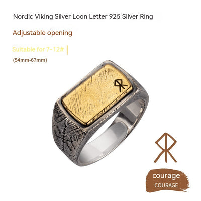 Nordic Viking Ring Silver Inlaid Copper