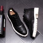 All-match Casual Leather Shoes, Personalized Pointed Shoes, High-top Sneakers