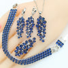 Zircon Inlaid Necklace Earring Ring Bracelet Popular Ornament