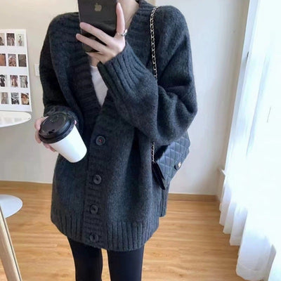 Mid-length Small Outerwear Sweater Coat