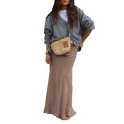 Minimalist Long Sleeve Senior Coat Sweater Women's Clothing