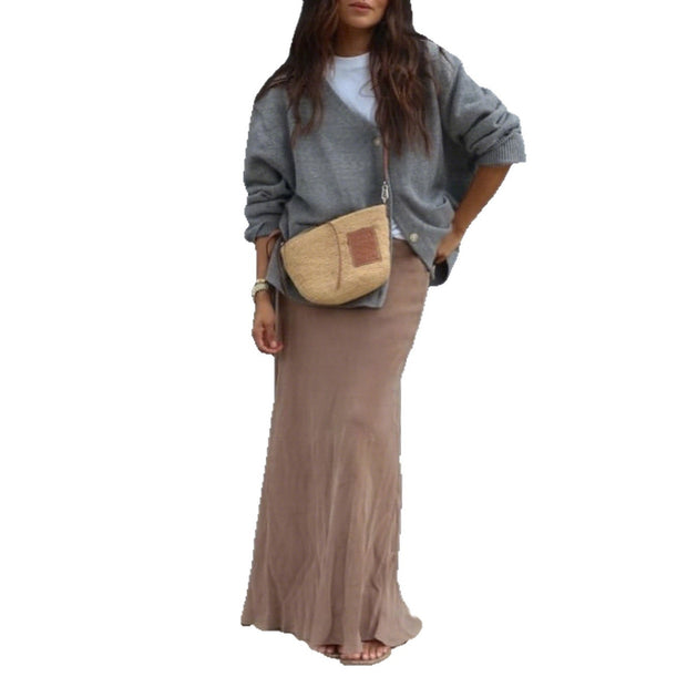 Minimalist Long Sleeve Senior Coat Sweater Women's Clothing