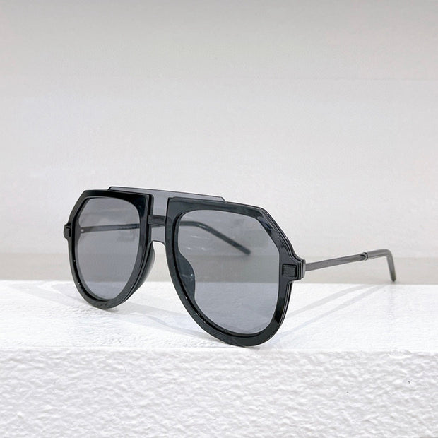 Women's Fashionable Sunshade Large Frame Black Leopard Print Glasses