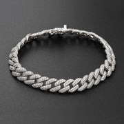 Hip Hop S925 Silver Diamond Cuban Zircon Bracelet