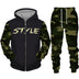 Men's Camouflage Print Zipper Hoodie Pants Set Douson Odeh