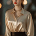 Professional Retro Unique Chic Purple Blouse Women Tops Douson Odeh