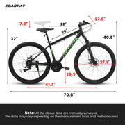 A27366 27 Inch Mountain Bike 21 Speed, Suspension Fork, Aluminum Frame Disc Brake, Mountain Biking For Both Men And Women.