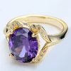 Copper Inlaid Zircon Ring
