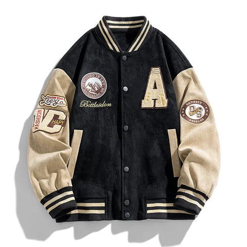 American Retro Loose Letter Baseball Jacket Douson Odeh