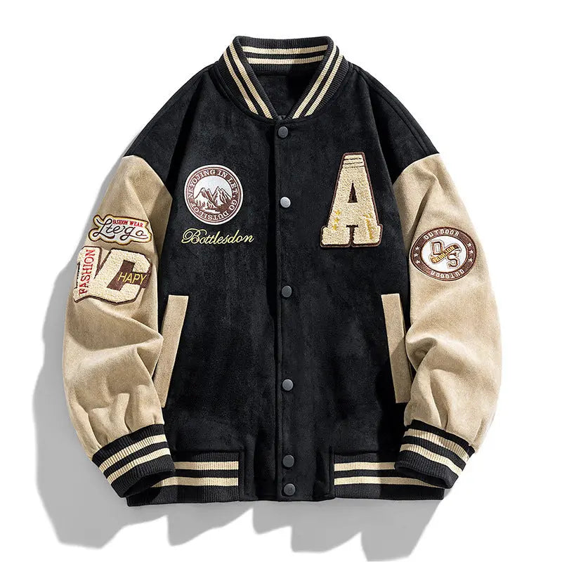 American Retro Loose Letter Baseball Jacket Douson Odeh